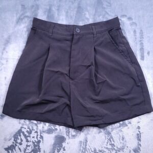 American Apparel Women's High Rise Pleated Shorts Black Size Small